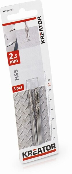 PowerPlus KRT010104 - 3ks HSS vrták do kovu 2,5x57 mm