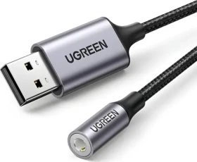 Ugreen 30757 Kabel USB-A - Jack 3,5 mm černo-stříbrná / Audio kabel (30757)