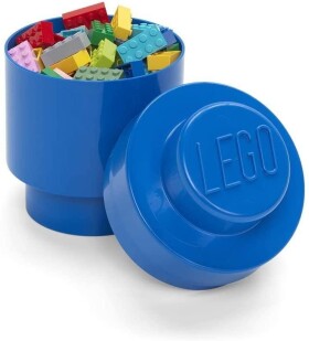 Úložný box LEGO kulatý - modrý