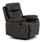 Polohovací křeslo, elektrické zabudované ovládání, hnědá, látka vintage, TV-4094 COF3