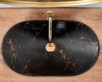 REA - Umyvadlo na desku Royal 60 Black Marble Mat REA-U7478