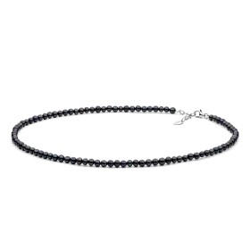 Perlový náhrdelník Enrica - černá sladkovodní perla, stříbro 925/1000, 40 cm + 3 cm (prodloužení) Černá