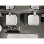 MEXEN/S - Rivel koupelnová skříňka pod umyvadlo 60 cm s deskou, 1 šuplík, reliéf , grafit mat 91A20-06047-1-BFC66
