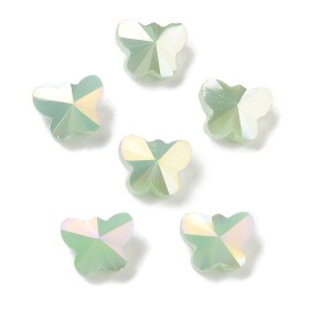 Skleněné korálky - broušený motýl - různé varianty - 10 x 8 x 6 mm - 1 ks Barva: Zelená