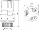 MEXEN - Termostatická hlavice pro radiátor, černá W908-002-70