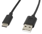 Lanberg CA-USBO-10CC-0018-BK černá / Kabel USB-A na USB-C / USB 2.0 / 1.8 m (CA-USBO-10CC-0018-BK)