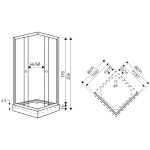 KERRA - Sprchový kout Madera Str 80 SQ (s vaničkou) 5907548115324