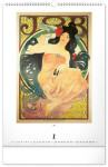 Nástěnný kalendář 2027 Notique Alfons Mucha, 33 × 46 cm