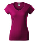 Fit V-neck tričko dámské fuchsia red XL
