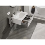 MEXEN/S - Rivel koupelnová skříňka 70 cm s umyvadlem Vela, 1 šuplík, reliéf , bílá mat 91A20-07023-1-BF01-W23M01