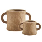 MADAM STOLTZ Kameninový obal na květináč Sandstone 11 cm, hnědá barva, keramika