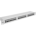 Intellinet 24-Port Cat6a Patchpanel geschirmt 1HE Kabeleinführung 90° abgewinkelt grau 24 portů patch panel 483 mm (19) 1 U šedá (RAL 7035) osazený