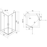 KERRA - Sprchový kout Flow s vaničkou 90 (chrom) 5907548118462