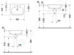 DURAVIT - D-Code Umyvadlo zápustné 550x440 mm, s 1 otvorem pro baterii, alpská bílá 0339550000