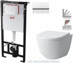 ALCADRAIN Sádromodul - předstěnový instalační systém s bílým/ chrom tlačítkem M1720-1 + WC LAUFEN PRO RIMLESS + SEDÁTKO AM101/1120 M1720-1 LP1