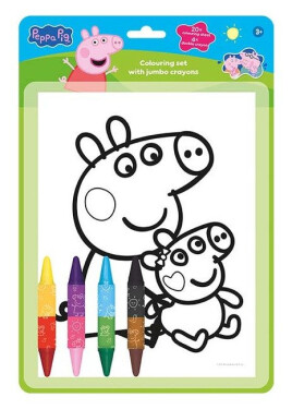 Prasátko Peppa - Omalovánkový set s oboustrannými voskovkami