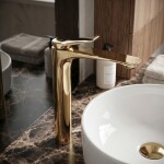 REA - Umyvadlová baterie PREMIUM Vision Gold vysoká REA-B8944