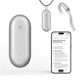 PLAUD Note Pin Silver - AI hlasový záznamník (2025) / Diktafon / Kapacita 64 GB / Výdrž baterie 20 h / BT / USB / WiFi (NotePin Lunar Silver (25))
