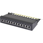 Intellinet 24-Port Cat6a Patchpanel geschirmt 1HE Kabeleinführung 90° abgewinkelt schwarz 24 portů patch panel 483 mm (1