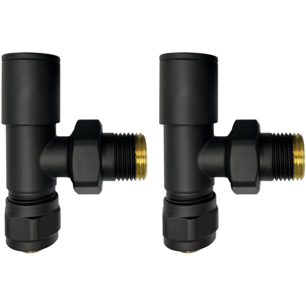 CERANO - Připojovací sada radiátorových ventilů - ruční - rohová - 1/2"/PEX 16x2 mm - černá matná CER-478120