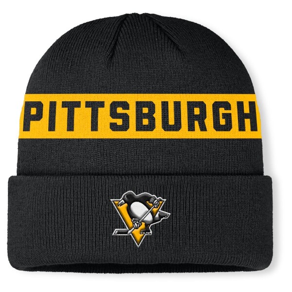 Fanatics Pánská zimní čepice Pittsburgh Penguins NHL Authentic Pro A/Cap Cuffed Beanie