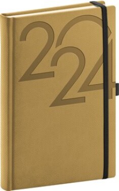 Diář 2024: Ajax - zlatý, denní, 15 × 21 cm