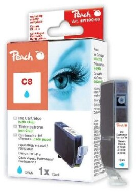Peach CLI-8c alternativní cartridge / 13 ml / modrá (313238)