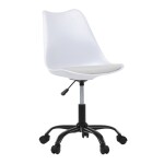 Židle kancelářská, bílá plastová skořepina, sedák bílá látka, kovový kříž