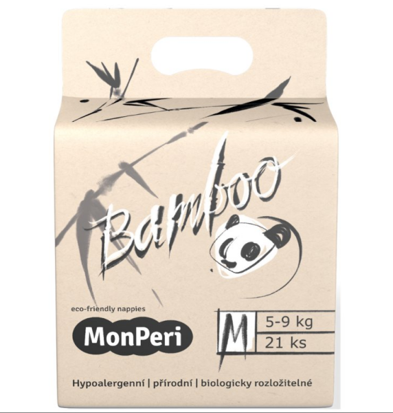 MonPeri Bamboo M 5-9 kg- 21ks EKO dětské bambusové jednorázové plenky (velikost 3)