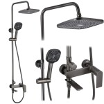 REA - Sprchový set s baterií 150mm STORM Gun Grey REA-P9534