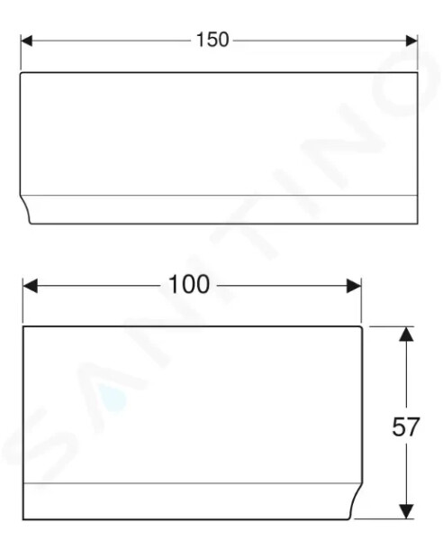 GEBERIT - Selnova Čelní panel pro levou rohovou vanu Selnova, 1500 mm, bílá 554.872.01.1