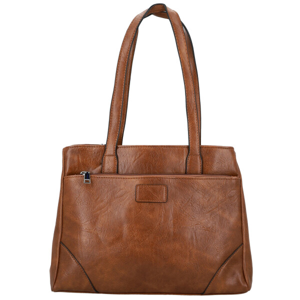 Trendy dámská koženková kabelka na rameno Remiga, hnědá