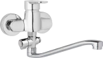 JB Sanitary Nástěnná umyvadlová a sprchová baterie MIRAM, rozteč 100 mm, otočný přepínač, bez příslušenství, S ramínko 300 mm M10 32 40