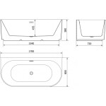 MEXEN/S - Sella volně stojící vana nástěnná reliéf 170 x 80, černá mat, sifon a přepad zlatá kartáčovaná 52711708071-55