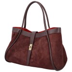 Módní dámská kožená kabelka na rameno Eris, tmavě vínová