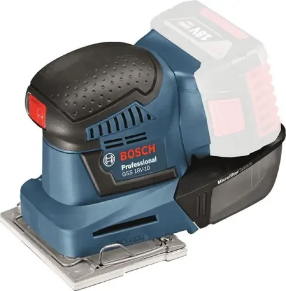 BOSCH GSS 18V-10 Professional / Aku vibrační bruska / 18V / 5Ah / 11.000-22.000 kmitů-min / Rozkmit 1.6 mm (06019D0200)