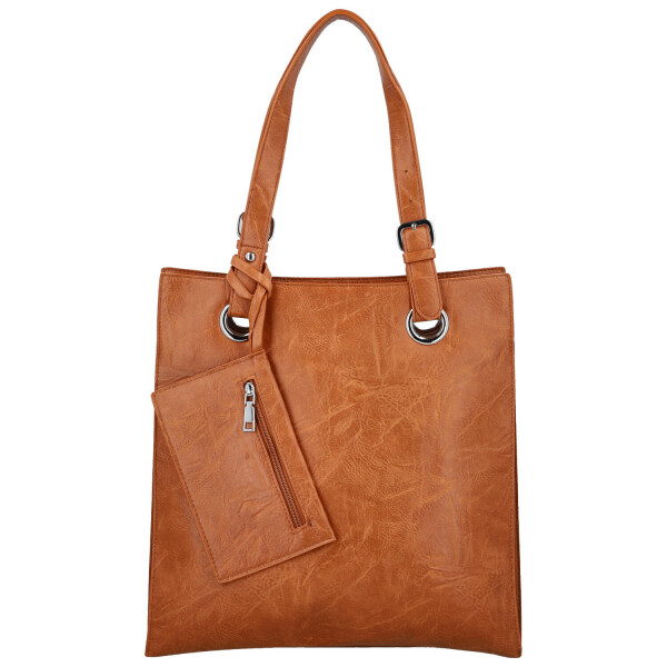 Módní dámská koženková kabelka na rameno Paytona, hnědá