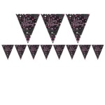 Vlaječková girlanda Happy Birhday růžová 3,96m Amscan Vlaječková girlanda Happy Birhday růžová 3,96m Amscan