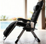 Skládací zahradní lehátko s polštářem TDC01-BK Černá