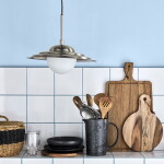 House Doctor Stropní lampa Coin Silver, stříbrná barva, sklo, kov