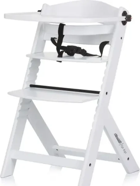 CHIPOLINO Dřevěná jídelní židlička Tip Top 2v1 White Wood (STHTT0242WH)