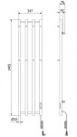 MEXEN - Pino elektrický věšák na ručníky 1405 x 347 mm, 250 W, bílá W301-1405-347-00-20