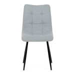 Židle jídelní, stříbrná látka, černý kov