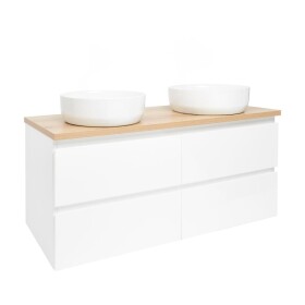 Koupelnová skříňka s umyvadlem SAT B-Way 119x50x45 cm bílá lesk BWAY2120WDOAKU2 BWAY2120WDOAKU2