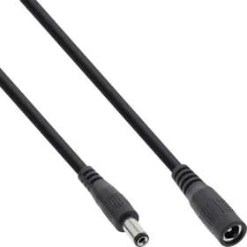InLine DC prodlužovací kabel černá / Prodlužovací kabel / DC 5,5x2,1 mm / 12 V / 11,6 A / 5 m (26905B)