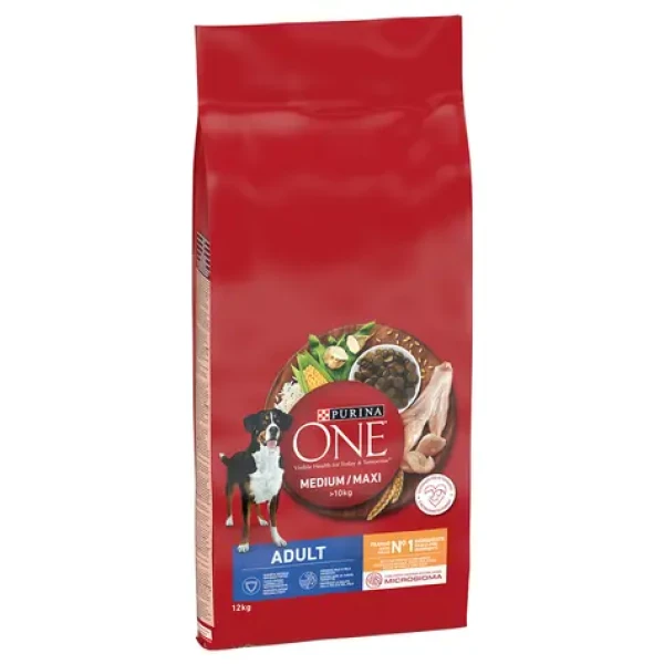 Purina One Med/Max Junior Kuře Rýže 12 kg / Krmivo pro psy (7613287515834)