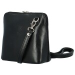 Luxusní dámská kožená crossbody kabelka Defra, černá