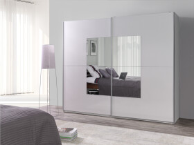 Šatní skříň Lux 30 Barva korpusu: Bílá, Rozměry: 244 cm, Dveře: Zrcadlo