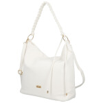 Moderní dámská koženková kabelka na rameno Bonnie, bílá