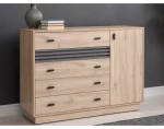 Komoda se šuplíky Ancona, 135 cm, dub estana/antracit